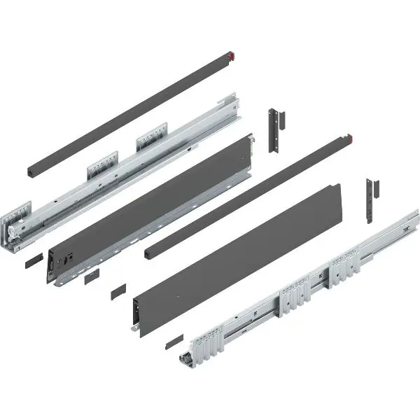 BLUM MERIVOBOX sada výška E-reling, BLUMOTION B,70kg,délka 600mm, o. šedá Rychlé Dodání