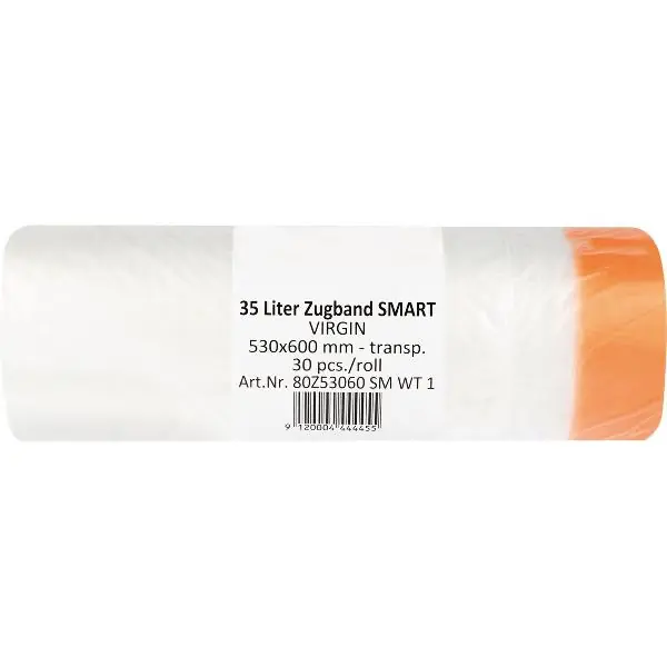 Pytle na odpad se stahovací šňůrkou 35 litrů 15 μm 530 x 600 mm bílý Nízká Cena