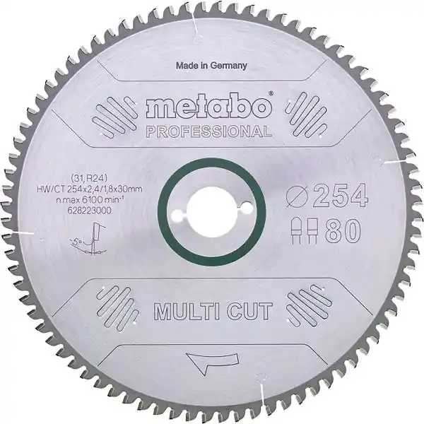 Dokud Zásoby Vydrží METABO HW pilový kotouč Multi Cut 254 x 2,4 x 30 mm Z80 TZ/FZ neg