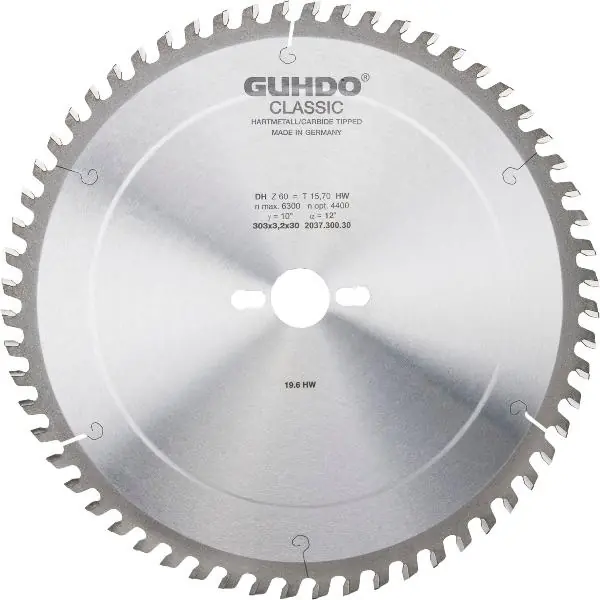 Bezpečná Platba GUHDO HW-Střešní kotoučová pila s dutým zubem 303x3,2x30 mm Z60 DH
