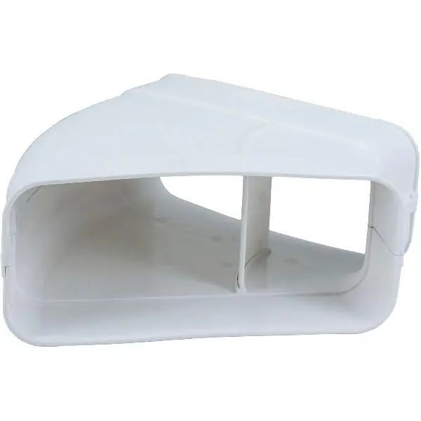 Doprava Zdarma OPTIMAIRO Plochý ohyb potrubí 45° horizontální 222 x 89 plast bílý