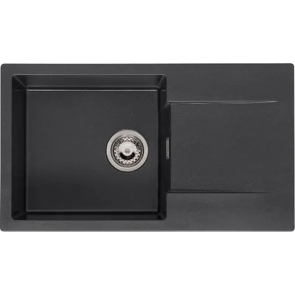 SOLIDO vestavný dřez Amsterdam 43, 760 x 435 mm reverzibilní, černá stříbrná Top Prodej