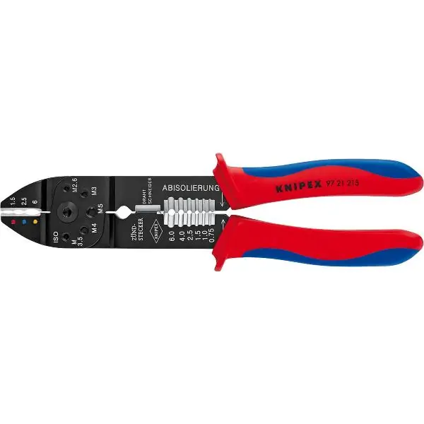 Přímo Od Výrobce KNIPEX krimpovací kleště 9721 izol. kabelová oka/konektory 0,5-6mm², d=230mm