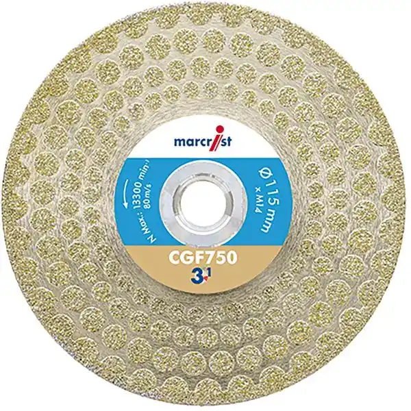 MARCRIST diamantový řezný a brusný kotouč CGF750 115 mm 3 v 1 Tovární Cena