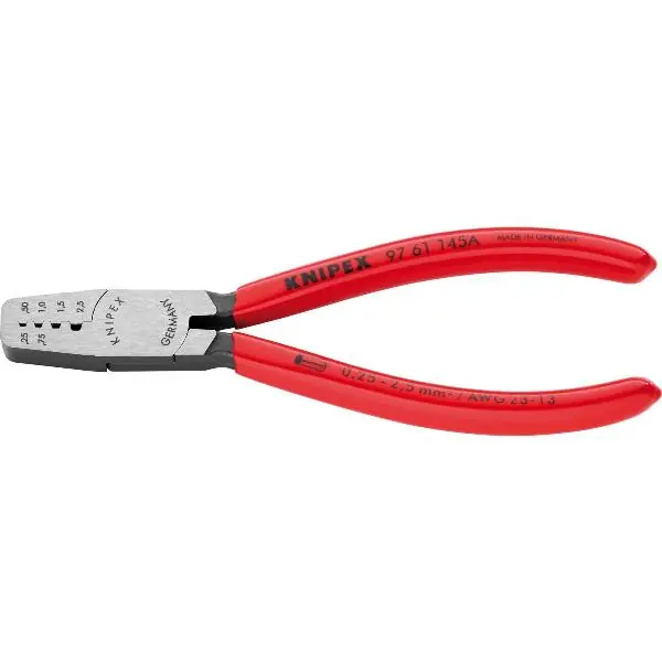 Vrácení Zdarma KNIPEX krimpovací kleště 9761145A pro koncovky drátů 0,25-2,5mm², d=145mm
