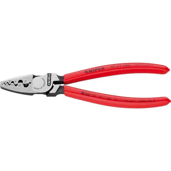 Omezená Nabídka KNIPEX krimpovací kleště 9771180 pro koncovky drátů 0,25-16mm²,KS-úchop ,d=180mm