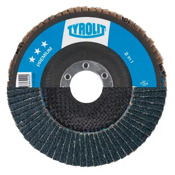 TYROLITBrusný lamelový kotouč 2v1 Premium***rovný Ø 125 mm zrnitost 60 tvar 28A Zlevněný