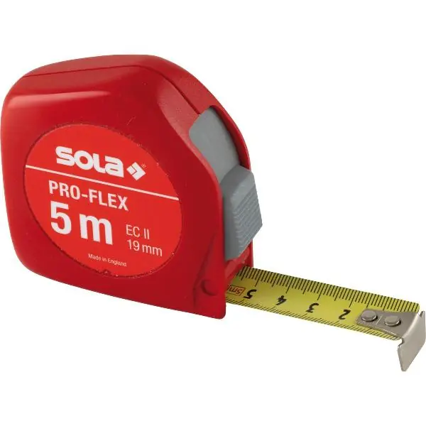 Oblíbený SOLA svinovací metr Pro-Flex 5 m EC přesnost označení II
