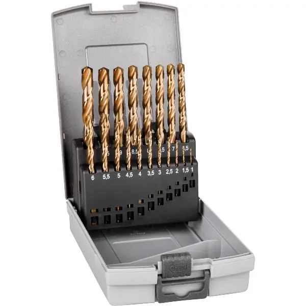 ALPEN sada spirálových vrtáků v kazetě DIN 338 RN HSS Co5 GRIP KP19 ø 1.0-10.0mm Přímo Od Výrobce