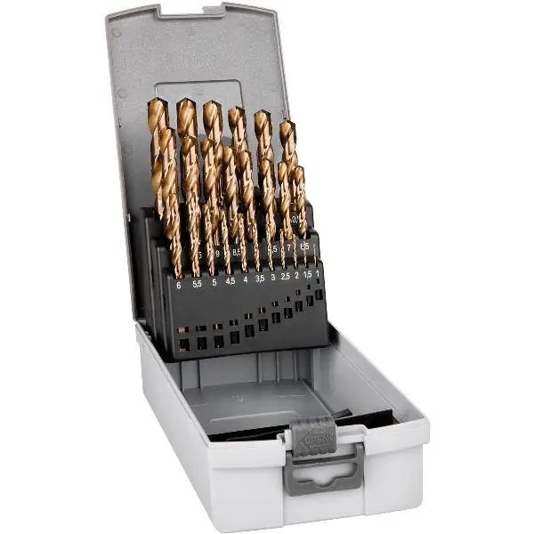 ALPEN sada spirálových vrtáků v kazetě DIN 338 RN HSS Co5 GRIP KP25 ø 1.0-13.0mm Top Prodej