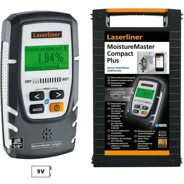 LASERLINER Vlhkoměr MoistureMaster Compact Plus včetně Clima Data Stick Horká Nabídka