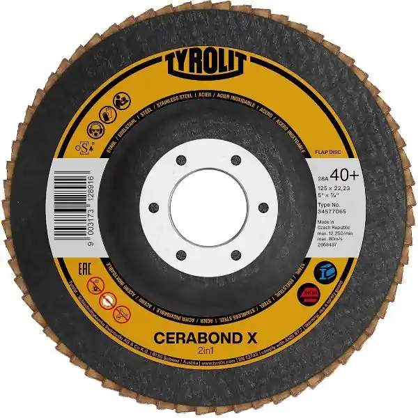 Pouze Dnes TYROLIT brusný lamelový kotouč Premium *** Cerabond X rovný ø 125 mm zrn. 80