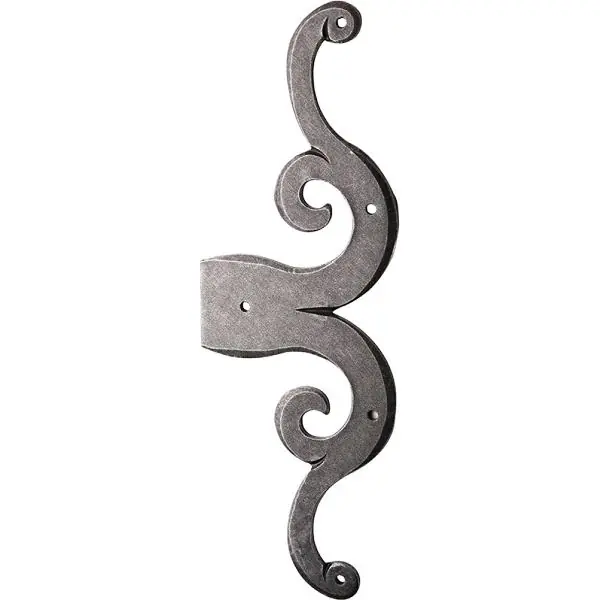Pouze Dnes Dveřní falešný pant rustikální 319 x 123 mm, ocel pozink černý pasivovaný