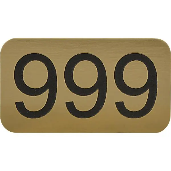 Číselný štítek samolepicí, 35x20 mm, typ 51-999, plast zlatá metalíza Finální Výprodej