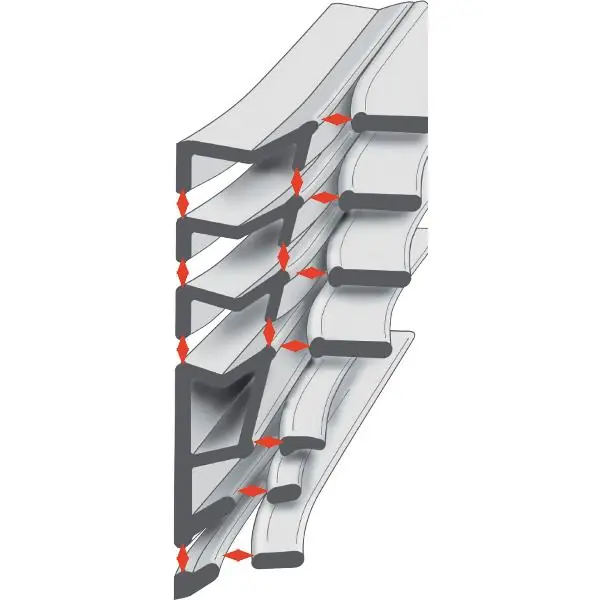 Těsnicí profil/těsnění do drážky renovace křídla 6308 AC, 6,5 m, černé Cenový Hit