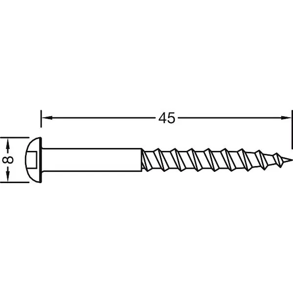 GUTMANN šroub do dřeva s válcovou hlavou pro základní profil 4,0 x 45 mm, nerez Nová Kolekce
