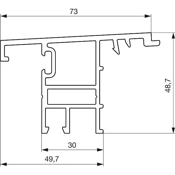 Zlevněný GU Thermostep 204 profil30 P1986, FA 28, d=6700 mm, hliník stříbrný elox