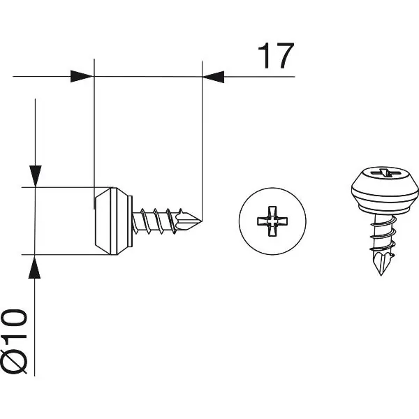 MACO HS připevňovací šrouby Ø10 x 17 mm pro těsnící lištu PVC (367613) Jen Po Omezenou Doba