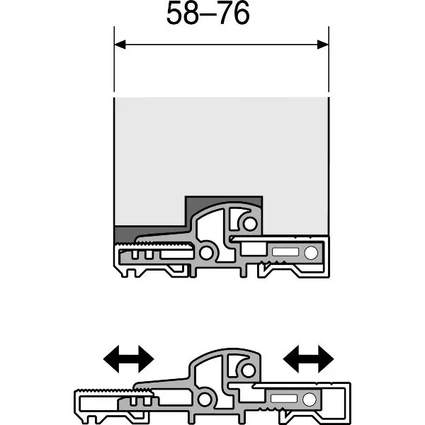 Akce Dveřní práh TRANSIT variabilní, 2500 mm, hliník stříbrný elox
