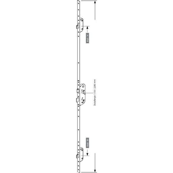 MFV-zámek GU Secury Automatic DIN, DM 55, štulp 1750 x 16 x 3 mm, rohový Nejprodávanější