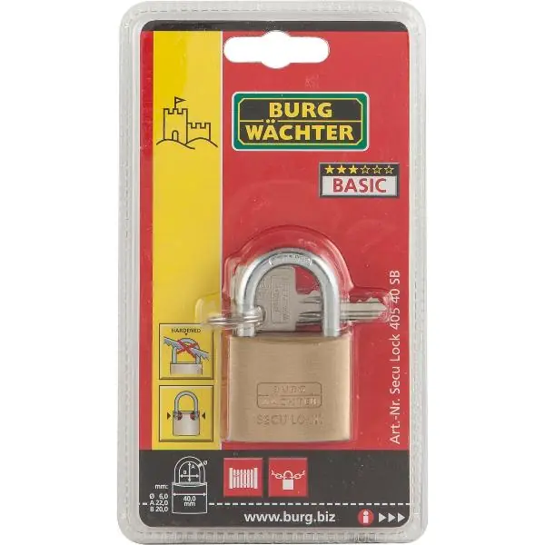 Ihned K Objednání BURG-WÄCHTER visací zámek 405, stejné zamykání, zámek KA1, šířka 40 mm, SB