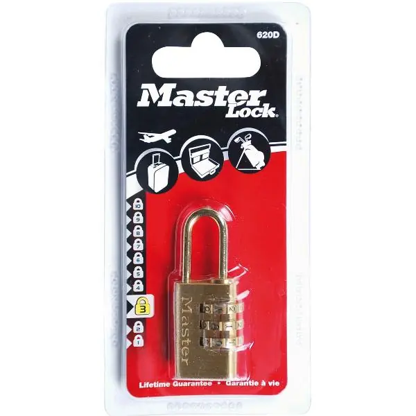 Vrácení Zdarma MASTER LOCK visací zámek 620 EURD numerický zámek, 30 mm, mosazný povrch SB
