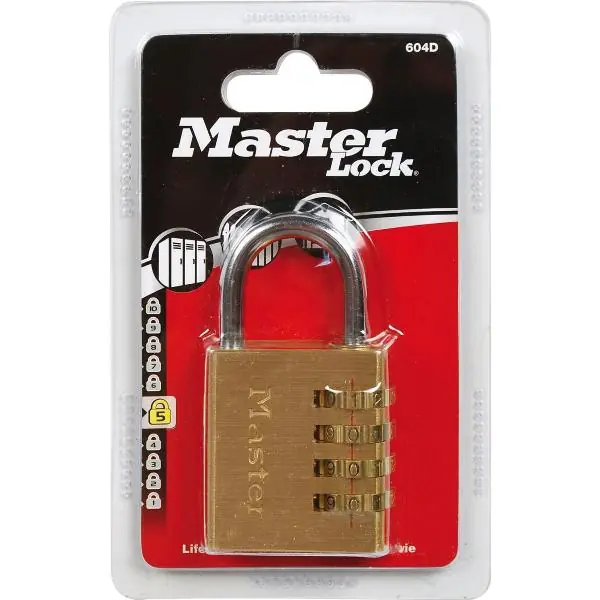 Nejprodávanější MASTER LOCK visací zámek 604 EURD numerický zámek, 40 mm, mosazný povrch SB