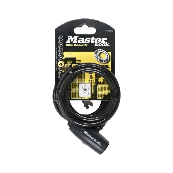 Odeslání Ihned MASTER LOCK spirálový lankový zámek 8126 EURDPRO s klíčem, různé zamykání SB