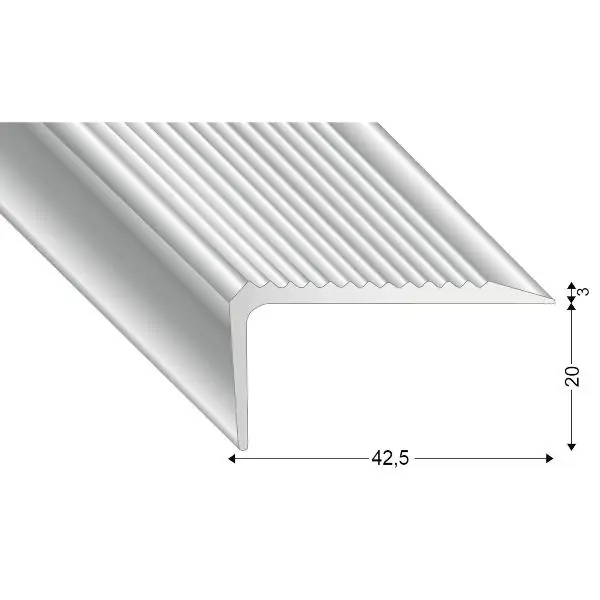KÜGELE schodová hrana 42,5 x 20 mm, 2700 mm Nízká Cena