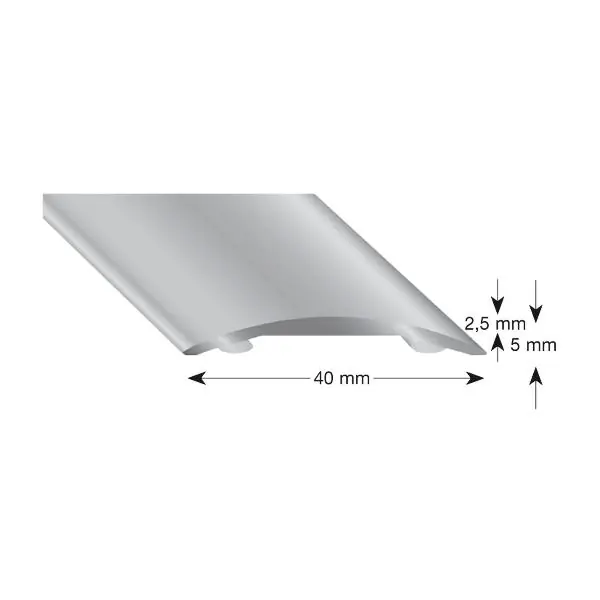 Nová Kolekce Krycí přechodový samolepicí profil 40 x 1000 mm hliník stříbrný