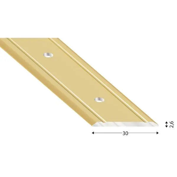 Krycí přechodový děrovaný profil 30 x 2700 mm hliník písek elox Super Cena