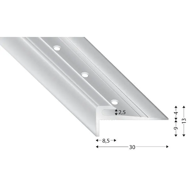 Koncový profil k přišroubování pro tl.podlahy 2,5 mm, 2700 mm hliník stříbrný Super Cena
