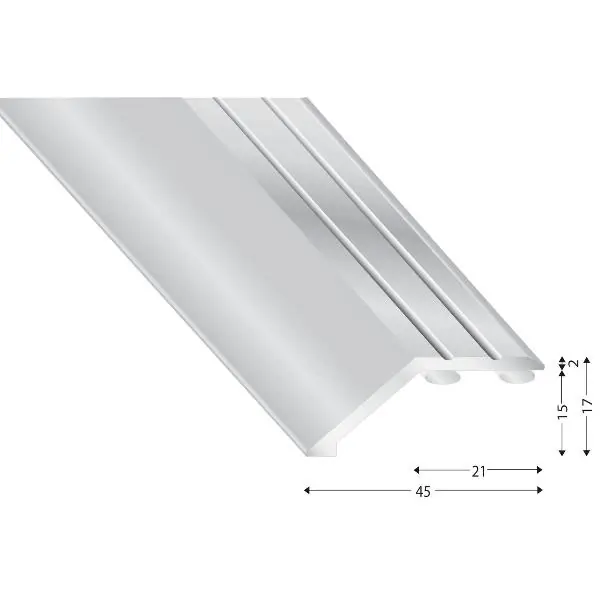 Přechodový profil 201 15 k přišroubování 45 x 1000 mm hliník stříbrný Nejprodávanější