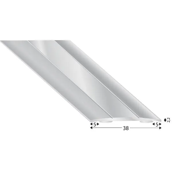 Krycí přechodový samolepicí profil 38 x 1000 mm hliník stříbrný Cenový Hit