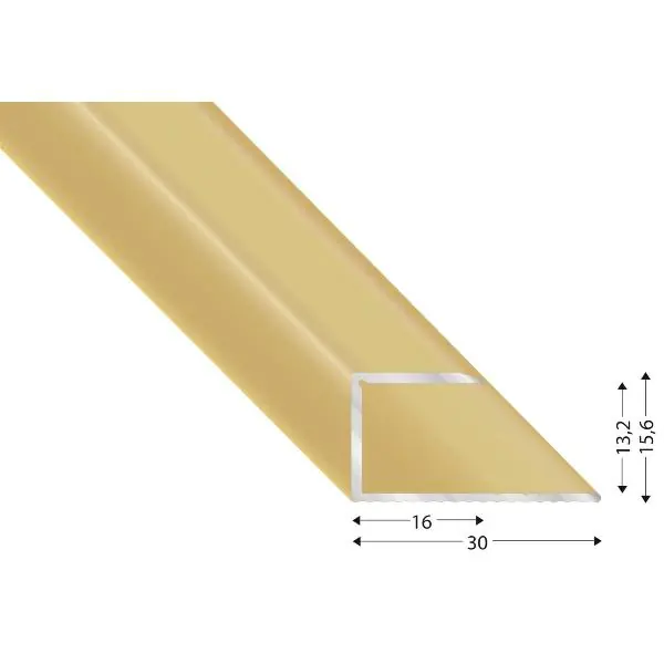 Zakončovací profil U pro tloušťku podlahy 13 mm, 2700mm, hliník pískovaný elox Akční Nabídka
