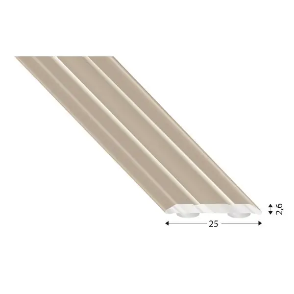 Super Cena Krycí přechodový samolepicí profil 25 x 1000 mm hliník nerez efekt