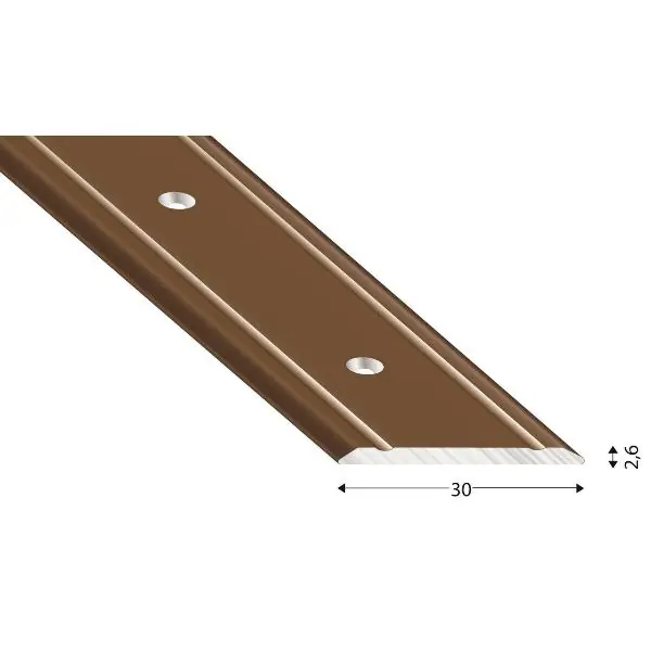 Akce Krycí přechodový děrovaný profil 30 x 1000 mm hliník bronz elox