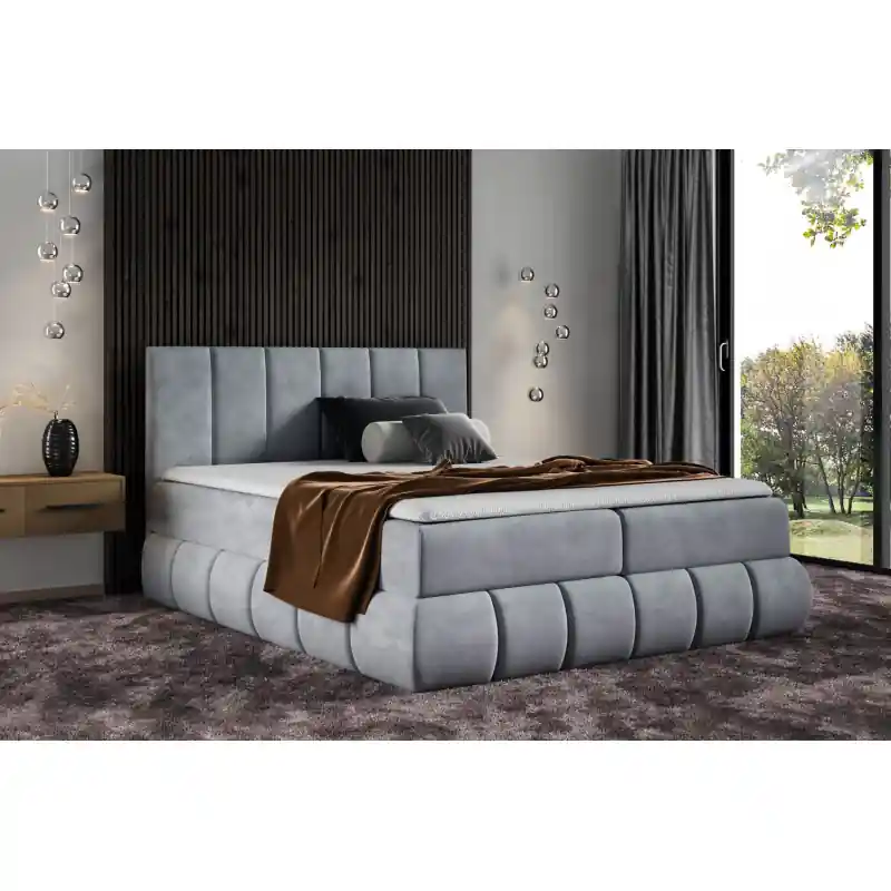 Odeslání Ihned Designová čalouněná postel 140x200 VENY - šedá + topper ZDARMA