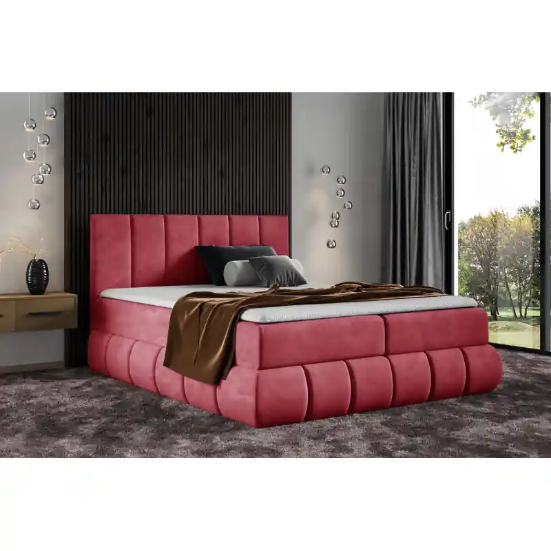 Designová čalouněná postel 140x200 VENY - červená + topper ZDARMA Vrácení Zdarma