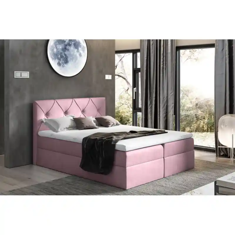 Kup Teď Elegantní kontinentální postel 140x200 CARMEN - fialová 1 + topper ZDARMA