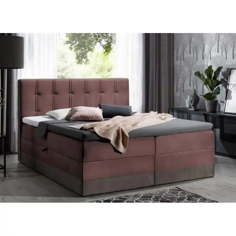 Nová Kolekce Čalouněná postel boxspring 120x200 MARYLIN - červená + topper ZDARMA