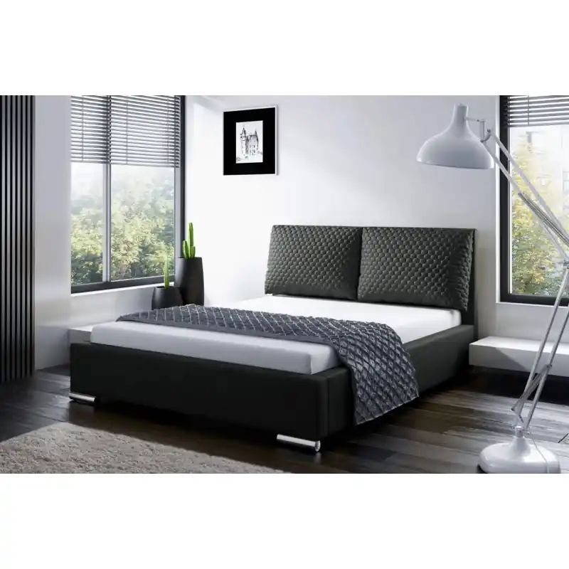 Praktická postel s polštáři 120x200 DUBAI - černá Must-Have