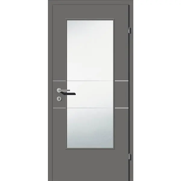 Originální SOLIDO 4 interiérové dveře titanově šedé 2 lišty skl.v. Pr 850/2030 mm
