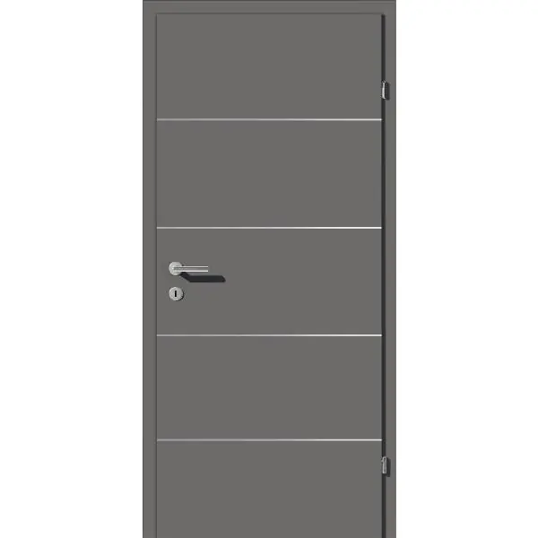 Vysoce Kvalitní SOLIDO Smart interiér dveře CPL titanově šedé, 4 lišty pl. Le 800/2030mm