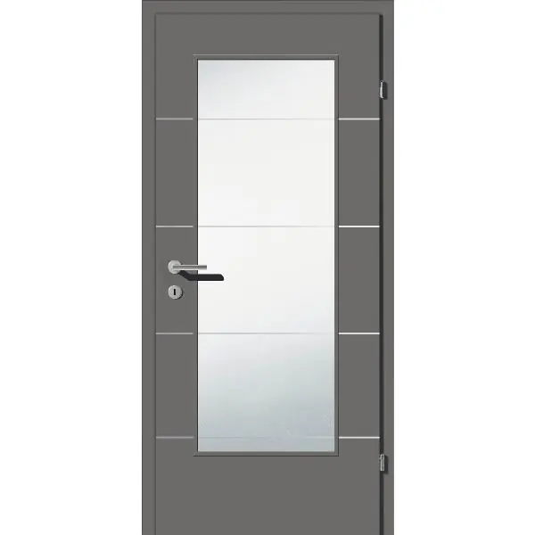 Autentický SOLIDO Smart interiér dveře CPL titanově šedé skl.v. Le TBA 900/2030 mm