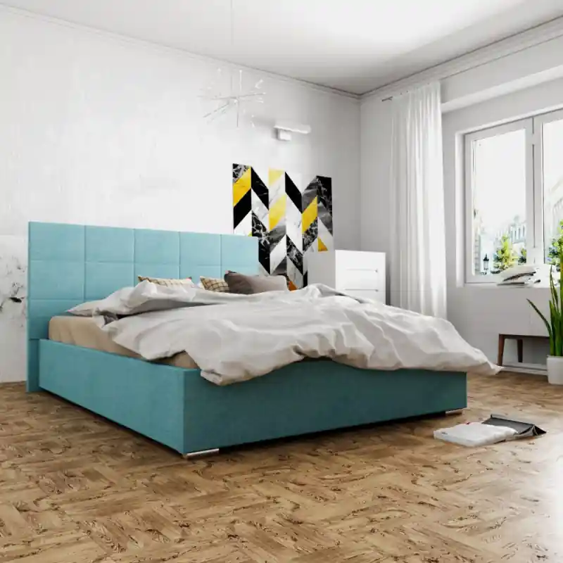 Manželská postel 140x200 FLEK 4 - modrá Zlevněný