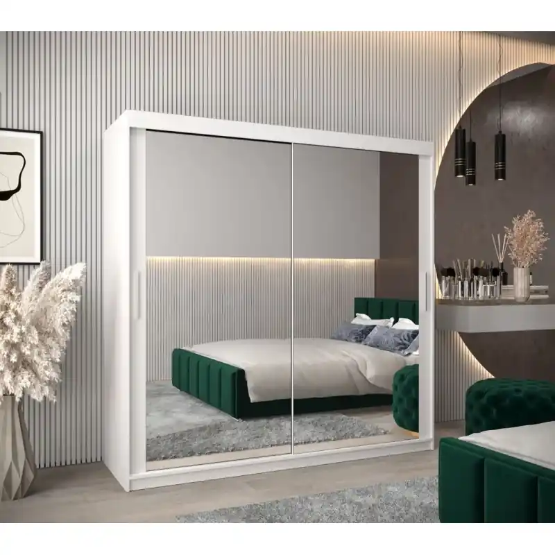 Skříň s posuvnými dveřmi v šířce 200 cm TIMEA 3 - bílá Akční Nabídka