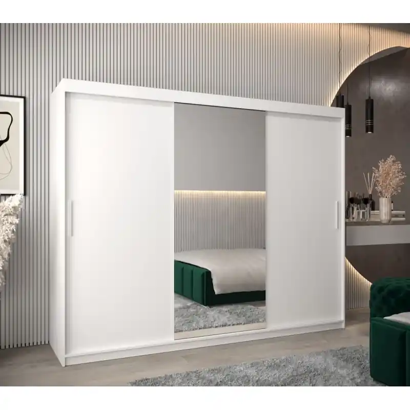 Skříň s posuvnými dveřmi v šířce 250 cm TIMEA 1 - bílá Levný