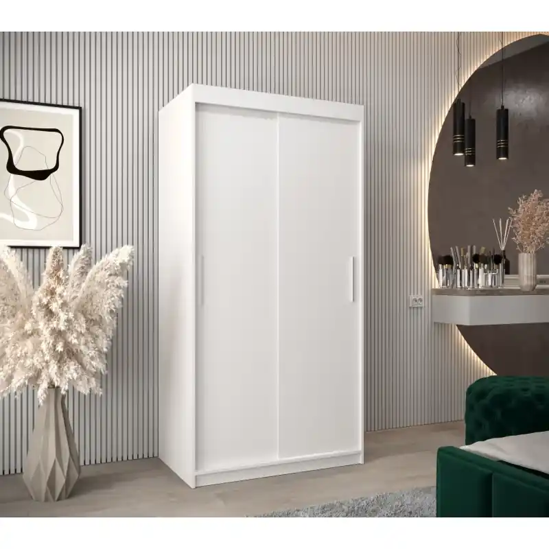 Skříň s posuvnými dveřmi v šířce 100 cm TIMEA - bílá Akce