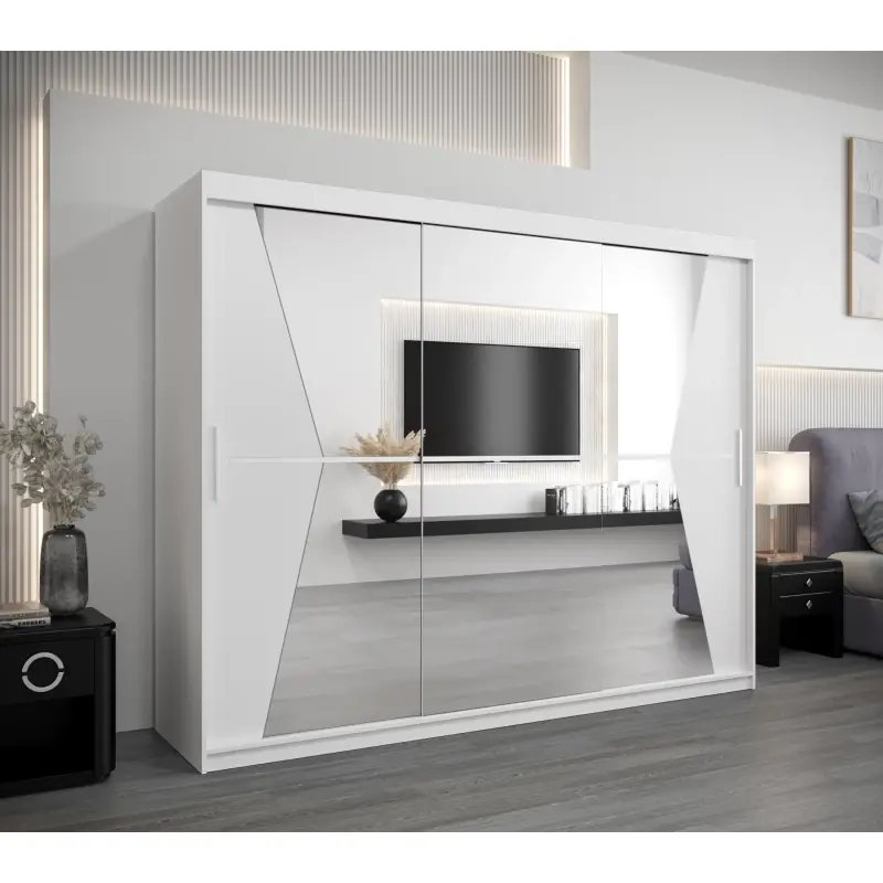 Vysoce Kvalitní Skříň s posuvnými dveřmi MILANA - šířka 250 cm, bílá